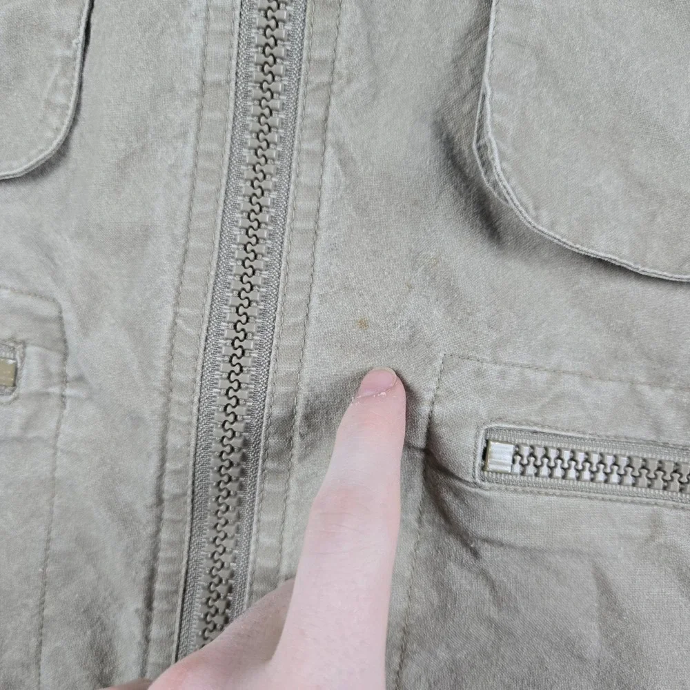 Vintage Banana Republic Safari Vest Mens Medium Khaki Utility Fishing Gorpcore
